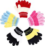 🧤 girls' knitted mittens: stylish gloves for all fingers - accessorize with comfort & warmth! logo