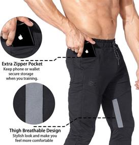 img 3 attached to 🏋️ BROKIG Mens Thigh Mesh Gym Jogger Pants: Sleek Sweatpants with Zipper Pocket for Bodybuilding and Casual Workouts