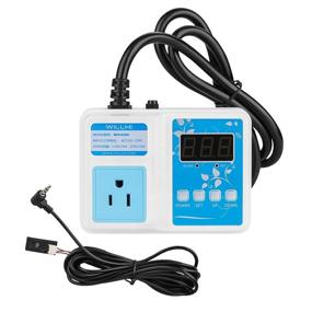 img 4 attached to 🌡️ WILLHI WH1436H 110V Digital Air Humidity Controller with LCD Display and High Accuracy Sensor - 118'' Power Cable Included. Humidification and Dehumidification Modes + Extra Sensor