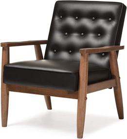 img 4 attached to Baxton Studio BBT8013-Black Chair: Sleek and Comfortable Armchairs in Black