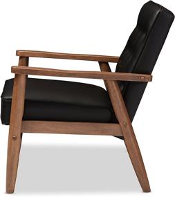 img 2 attached to Baxton Studio BBT8013-Black Chair: Sleek and Comfortable Armchairs in Black