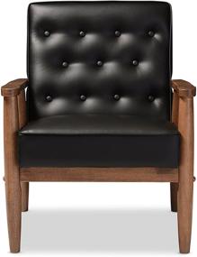 img 3 attached to Baxton Studio BBT8013-Black Chair: Sleek and Comfortable Armchairs in Black