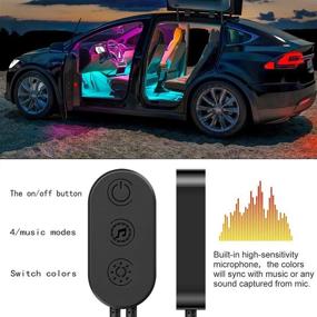 img 1 attached to 🚗 itayak Interior RGB LED Car Lights, 4pcs 48 LED Car Accessories Floor Light, Remote Controlled, Waterproof Under Dash Ambient Lighting Kit for iPhone Android Phone, Music Sync, USB 5V