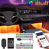 🚗 itayak interior rgb led car lights, 4pcs 48 led car accessories floor light, remote controlled, waterproof under dash ambient lighting kit for iphone android phone, music sync, usb 5v logo