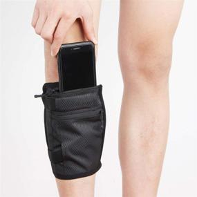 img 2 attached to 📱 Ailzos Cell Phone Calf/Leg Band Holster: Non-Slip Holder for Riders & Hikers, Adjustable Velcro, Ideal for Running, Walking, Equestrian, Motorcycle - Black