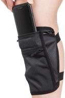 📱 ailzos cell phone calf/leg band holster: non-slip holder for riders & hikers, adjustable velcro, ideal for running, walking, equestrian, motorcycle - black logo