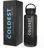 the coldest water bottle: vacuum insulated stainless steel hydro travel mug - stay ice cold for up to 36 hrs/hot for 13 hrs - double walled flask with strong cap logo