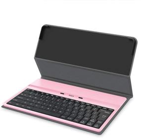 img 1 attached to 📱 RCA Viking Pro Tablet 10" Pink with Folio Keyboard, Multi-Touch Display, Android Go Edition