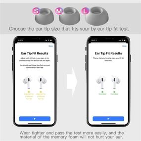 img 3 attached to Улучшите свой опыт использования AirPods Pro с помощью набора PZOZ из 3 пар пенополиуретановых запасных насадок - шумоподавление, идеальная посадка (S/M/L, серого цвета) 🎧