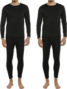 img 4 attached to 🔥 ViCherub Men's Thermal Underwear Set - Long Johns with Fleece Lining, Warm Base Layer Thermals - Pack of 2 Sets for Men