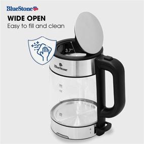 img 2 attached to 🔌 BLUESTONE Electric Glass Kettle - 1.7L 1500W, Fast Boiling with Strix Control, BPA-Free, Boil-Dry Protection, Auto Shutoff, Blue Light LED