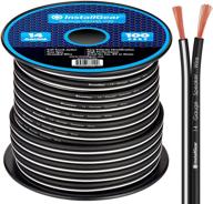 installgear 14-gauge 100ft speaker wire true spec and soft touch cable - black (awg) logo