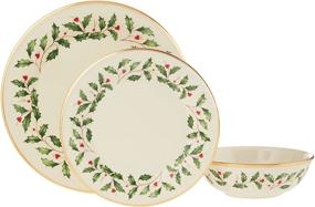 img 3 attached to Lenox Holiday 12 Piece Plate Set: Elegant Festive Dinnerware at $14.90 Only