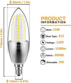 img 3 attached to 💡 GEZEE Non-Dimmable Candelabra Chandelier, Industrial Electrical Equivalent