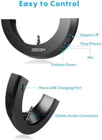 img 1 attached to 🎧 ZIOCOM Solo 2 Wireless Bluetooth Adapter: 3.5mm Aux, Mic, Hands-Free Calls, Volume Control, Dual Connection, Black