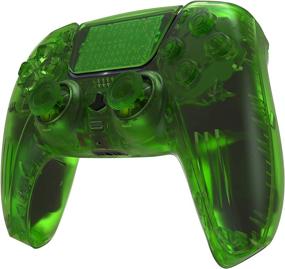 img 2 attached to 🎮 Custom Clear Green PS5 Controller Housing Shell with Buttons Touchpad Cover - Full Set Replacement Decorative Trim Shell Plates for Playstation 5 Controller