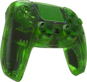 img 1 attached to 🎮 Custom Clear Green PS5 Controller Housing Shell with Buttons Touchpad Cover - Full Set Replacement Decorative Trim Shell Plates for Playstation 5 Controller