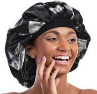 🌙 enhanced double layer silky satin bonnet for maximum care in extra large size logo