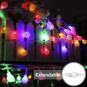 img 2 attached to 🌟 NSEN Led String Lights: 44Ft 100 LED Colored Globe String Lights for Festive Indoor and Outdoor Decoration