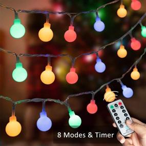 img 1 attached to 🌟 NSEN Led String Lights: 44Ft 100 LED Colored Globe String Lights for Festive Indoor and Outdoor Decoration