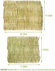 img 3 attached to 🐰 Pack of 5 Woven Grass Bed Mats - Natural Straw Bedding Nest Mat with Chew Toys - Ideal for Guinea Pigs, Parrots, Rabbits, Hamsters, Rats, and Bunnies