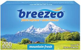 img 3 attached to 🏔️ Breezeo Fabric Softener Dryer Sheets: Mountain Fresh Scent - 200 Count - Soften and Freshen Your Laundry Effortlessly!