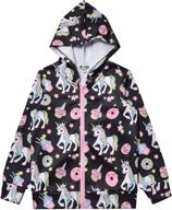 🦄 unicorn/cat girls' zip-up hoodie jacket sweatshirt with convenient pockets logo