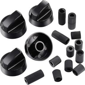 img 4 attached to 4-Pack Black Oven/Stove/Range Control Knobs Replacement with 12 Adapters