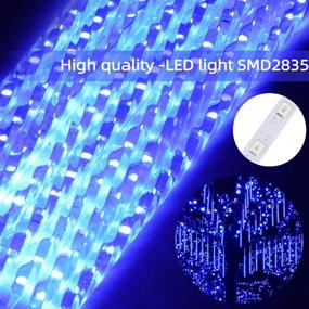 img 2 attached to ⛈️ GPODER 50CM Shower Rain Lights: 576 LEDs Falling Rain Lights for Christmas Decoration (Blue)