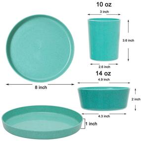 img 3 attached to Youngever Bamboo Dinnerware Assorted Toddler