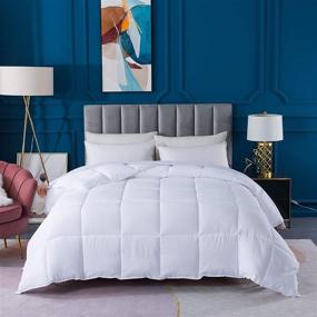 img 3 attached to 🛏️ DOMDEC Quilted Comforter - Cozy Washed Microfiber Duvet Insert, Down Alternative Fill, Machine Washable (White-All Season, Full/Queen)