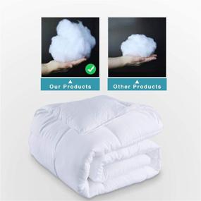 img 1 attached to 🛏️ DOMDEC Quilted Comforter - Cozy Washed Microfiber Duvet Insert, Down Alternative Fill, Machine Washable (White-All Season, Full/Queen)