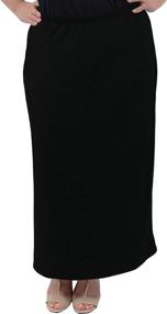 img 4 attached to Women's Stretch Comfort Black Skirt - Women's Clothing and Skirts