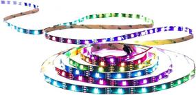 img 2 attached to 💡 Hao WS2812B LED Strip - Individual Addressable Light - WS2811 - Built-in 5050 SMD RGB Strip - 16.4FT - 60 Pixels/m - 300 Pixels - White PCB - Full Color LED Pixel Strip - Non-Waterproof - DC5V