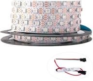 💡 hao ws2812b led strip - individual addressable light - ws2811 - built-in 5050 smd rgb strip - 16.4ft - 60 pixels/m - 300 pixels - white pcb - full color led pixel strip - non-waterproof - dc5v логотип