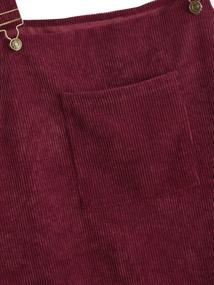 img 1 attached to 👗 Burgundy Corduroy Pinafore Dress for Women - Adjustable | Romwe Online Store