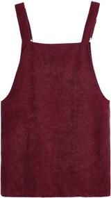 img 3 attached to 👗 Burgundy Corduroy Pinafore Dress for Women - Adjustable | Romwe Online Store