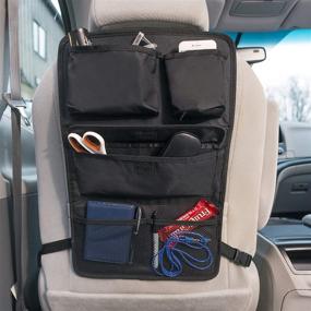 img 1 attached to 🚗 Home Basics Car Back Seat Organizer - Multi-Pocket Storage for Kids Toys, Craft Supplies, and Tablets - Black