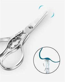 img 2 attached to 💅 Gemice Premium Stainless Steel Manicure Beauty Grooming Kit - Rounded Tip Scissors for Nails, Eyebrows, Eyelashes, Cuticles, Pedicure, Dry Skin & Nose Hair