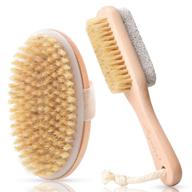 🚿 layuki body brush and 2-sided foot file scrubber set: dry/wet brushing, bath/shower exfoliator, cellulite treatment, pumice stone foot file scrubber logo