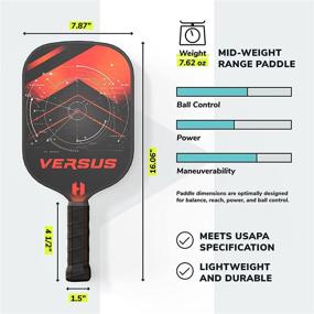 img 1 attached to Helium Versus 4-Pack Pickleball Set: Honeycomb Core, Graphite Strike Face for Precision Shots, Premium Comfort Grip - Set of Four Paddles, 2 Green Indoor Balls, 2 Yellow Outdoor Balls & Drawstring Bag