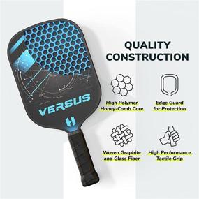 img 2 attached to Helium Versus 4-Pack Pickleball Set: Honeycomb Core, Graphite Strike Face for Precision Shots, Premium Comfort Grip - Set of Four Paddles, 2 Green Indoor Balls, 2 Yellow Outdoor Balls & Drawstring Bag