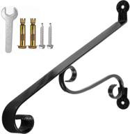 enhance safety and style with yahpetes 1-2 steps porch handrail: wrought iron grab rail for outdoor steps logo