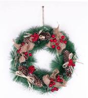 🎄 large outdoor winter artificial christmas wreath with mixed decorations, flocked design, and front door display - 12.5 inches логотип