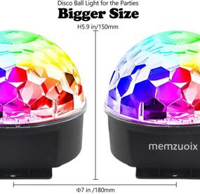 img 3 attached to Memzuoix Sound Activated Disco Ball Party Lights with Remote Control - Big-Size Magic Stage Party Light in 6 Colors for Halloween Decorations, Bar, Wedding, Home, and Club