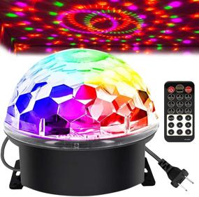 img 4 attached to Memzuoix Sound Activated Disco Ball Party Lights with Remote Control - Big-Size Magic Stage Party Light in 6 Colors for Halloween Decorations, Bar, Wedding, Home, and Club