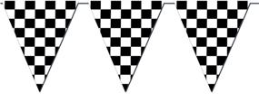 img 1 attached to 🏁 Enhance Your Race Theme Party with Checkered Flags Black and White 100 FT Pennant Racing Banner: Perfect NASCAR Party Decoration, Race Car Parties Décor, Birthday BBQ Bar Hanging Accessories - Get 1 Banner Now!