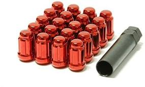 img 3 attached to 🔴 Muteki 41885R Red Chrome Spline Drive Lug Nut Set 12mm x 1.25mm, Closed End with Key - Set of 20