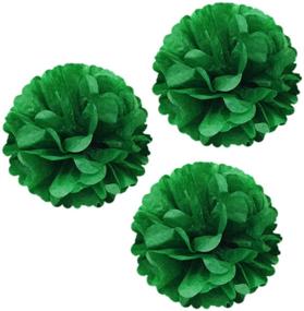 img 3 attached to 🎉 Vibrant Kelly Green Tissue Pom Poms - 14" Set of 3 for Weddings, Birthdays, Baby Showers, and Nursery Décor