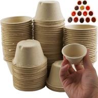 🥤 leonbach 100 pack 2oz natural bagasse fiber cups - compostable & disposable tasting cups, paper condiment cups, serving cups, sample cups, sauce dishes logo